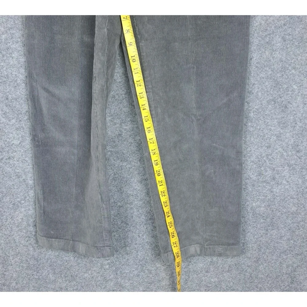 LL Bean Jeans Women  Size 12 Original Fit Straight Gray Stretch Corduroy‎ 28x28